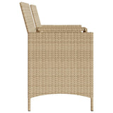 vidaXL Tuinbank 2-zits met tafel en kussens poly rattan zwart
