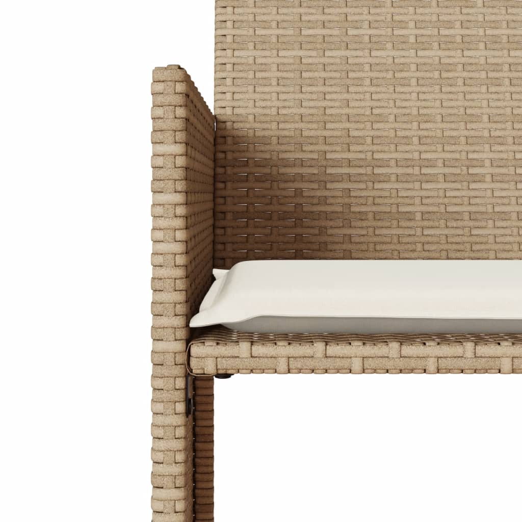 vidaXL Tuinbank 2-zits met tafel en kussens poly rattan zwart