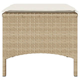 vidaXL Tuinbank 2-zits met tafel en kussens poly rattan zwart