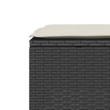 vidaXL 3-delige Bistroset met kussens poly rattan zwart