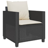 vidaXL 3-delige Bistroset met kussens poly rattan zwart