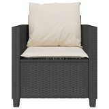 vidaXL 3-delige Bistroset met kussens poly rattan zwart