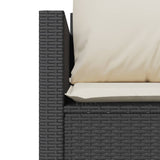 vidaXL 3-delige Bistroset met kussens poly rattan zwart