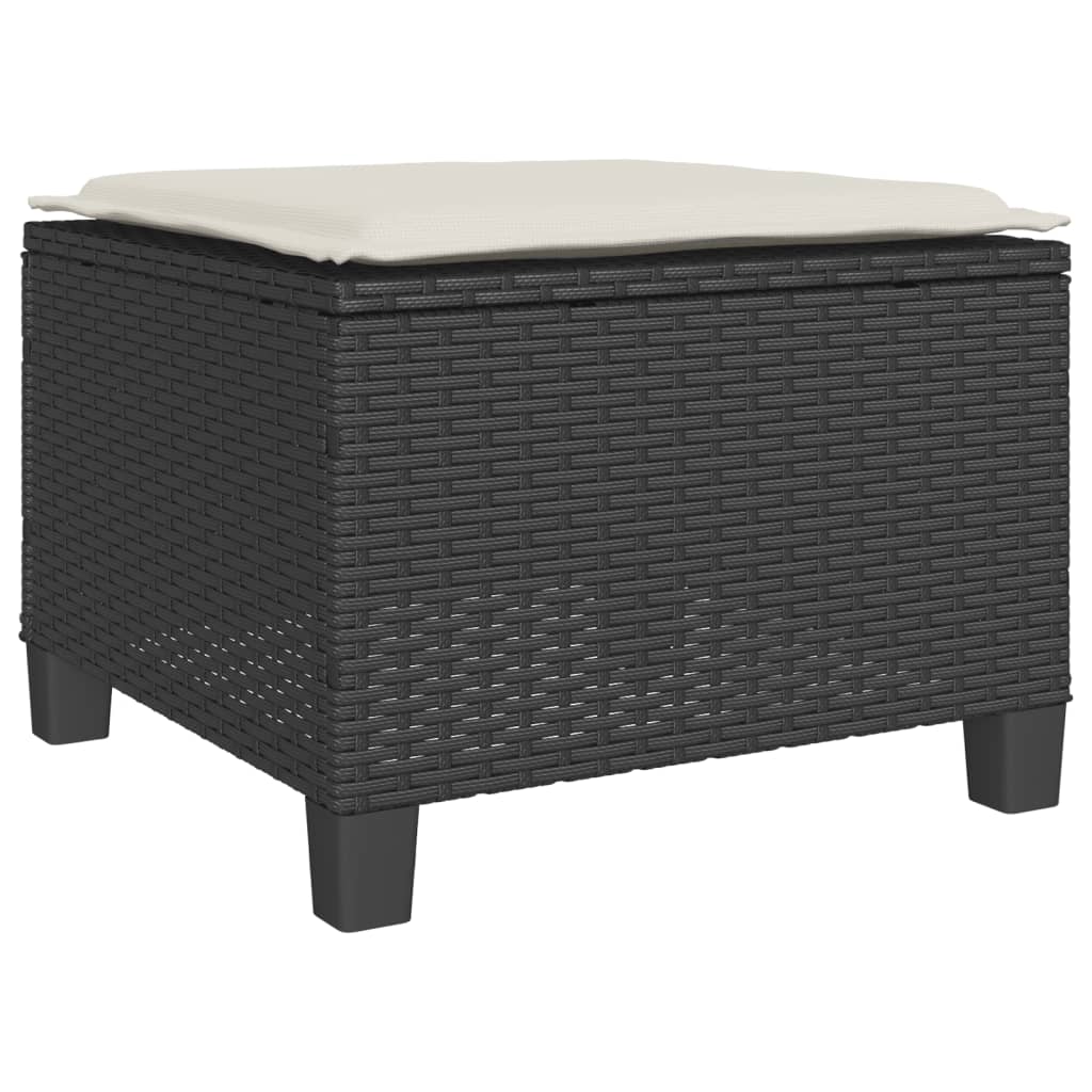 vidaXL 3-delige Bistroset met kussens poly rattan zwart