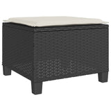 vidaXL 3-delige Bistroset met kussens poly rattan zwart