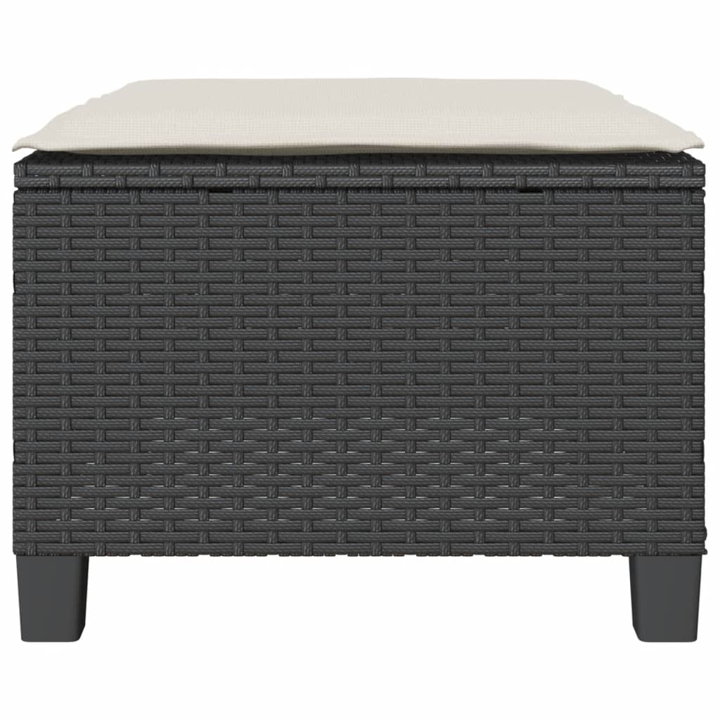 vidaXL 3-delige Bistroset met kussens poly rattan zwart