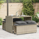 vidaXL 3-delige Tuinset met kussens poly rattan zwart