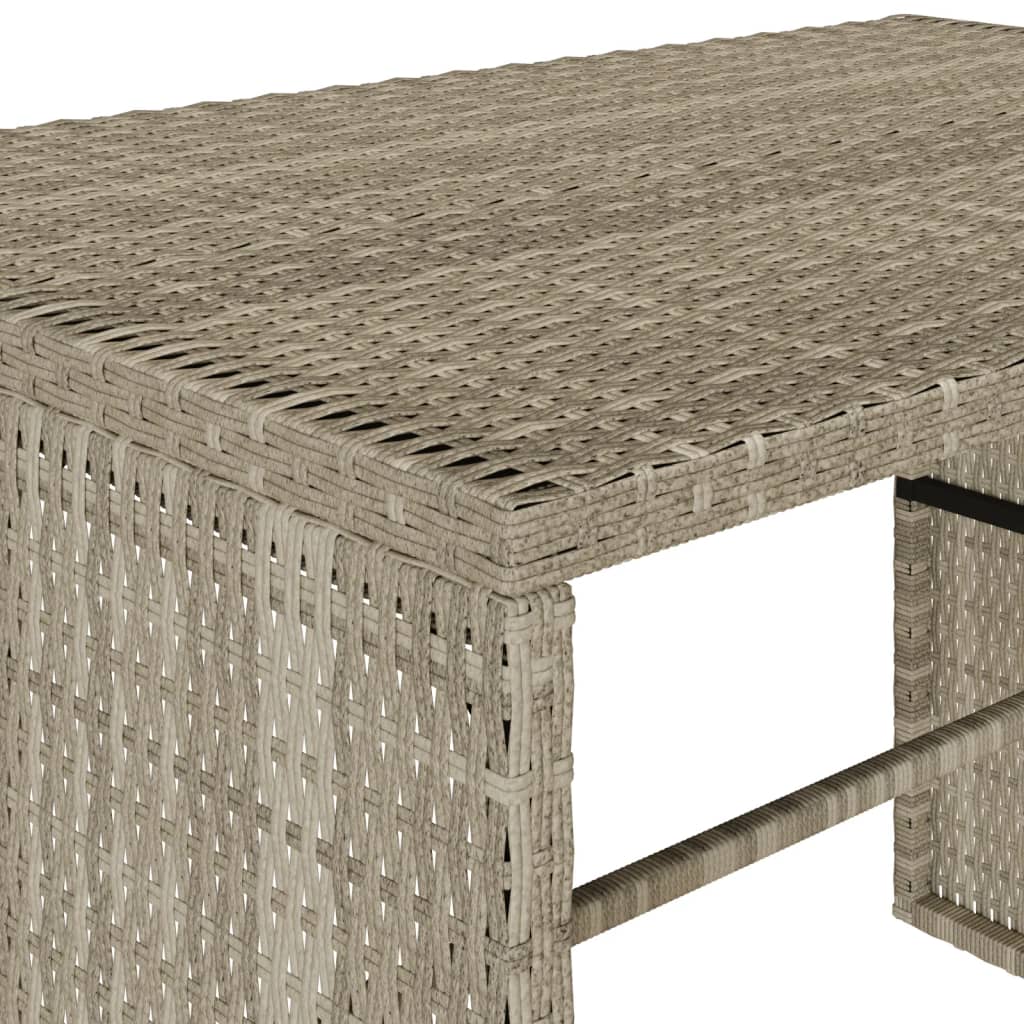 vidaXL 3-delige Tuinset met kussens poly rattan zwart