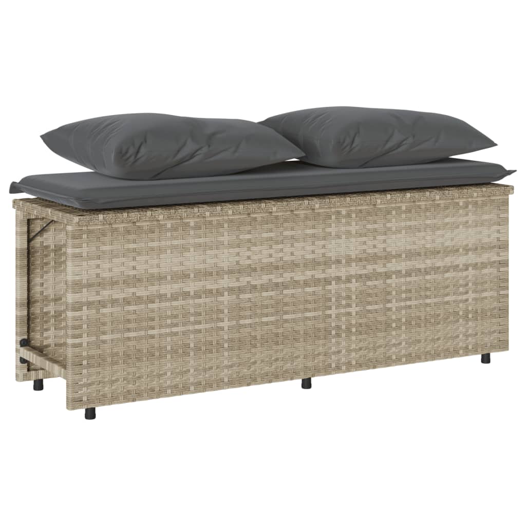 vidaXL 3-delige Tuinset met kussens poly rattan zwart