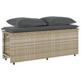 vidaXL 3-delige Tuinset met kussens poly rattan zwart