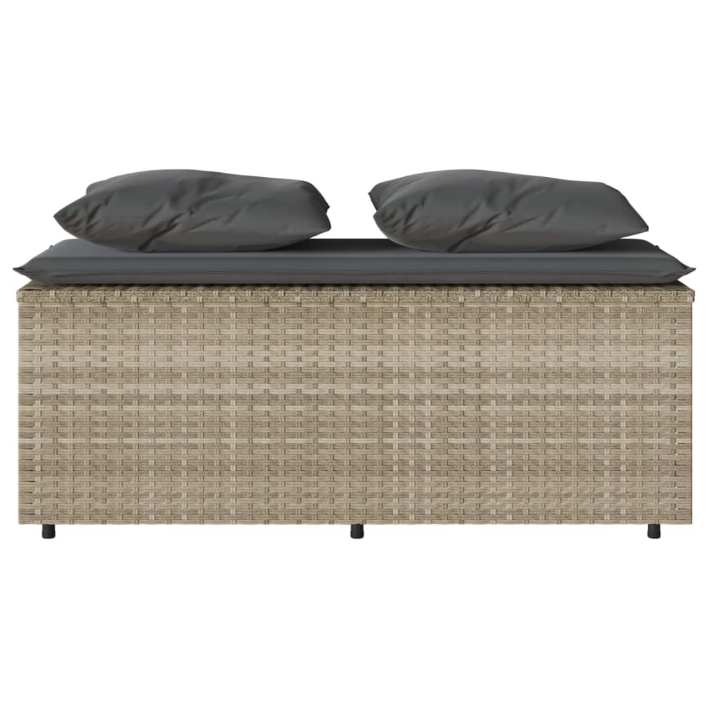 vidaXL 3-delige Tuinset met kussens poly rattan zwart