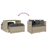 vidaXL 3-delige Tuinset met kussens poly rattan zwart