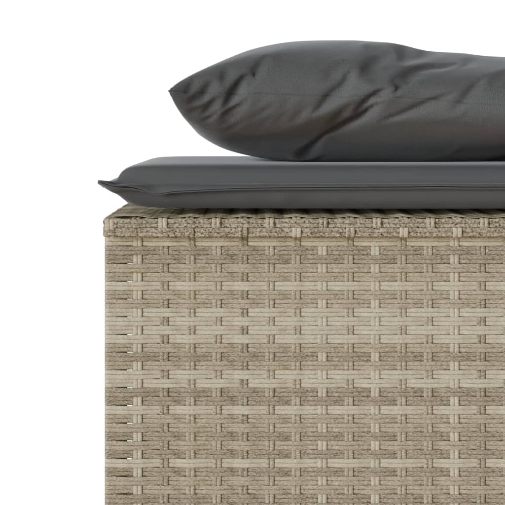 vidaXL 3-delige Tuinset met kussens poly rattan zwart