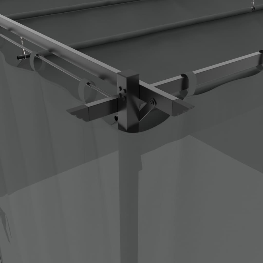 vidaXL Prieel met gordijnen 3x3 m staal crèmekleurig
