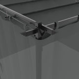 vidaXL Prieel met gordijnen 3x3 m staal crèmekleurig