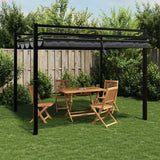 vidaXL Prieel met uittrekbaar dak 3x3 m aluminium crèmekleurig