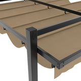 vidaXL Prieel met uittrekbaar dak 3x3 m aluminium crèmekleurig