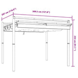 vidaXL Prieel met uittrekbaar dak 3x3 m aluminium crèmekleurig