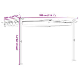 vidaXL Gazebo Cream 300 x 300 x 200 cm Polyester