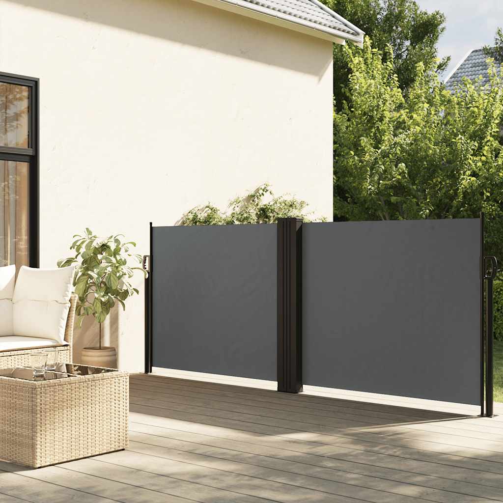vidaXL Windscherm uittrekbaar 100x600 cm zwart