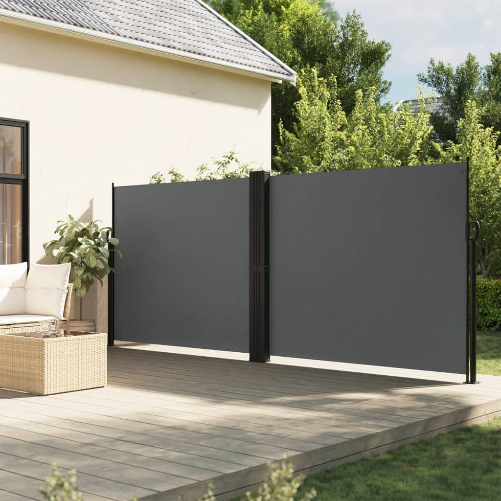 vidaXL Windscherm uittrekbaar 100x600 cm zwart