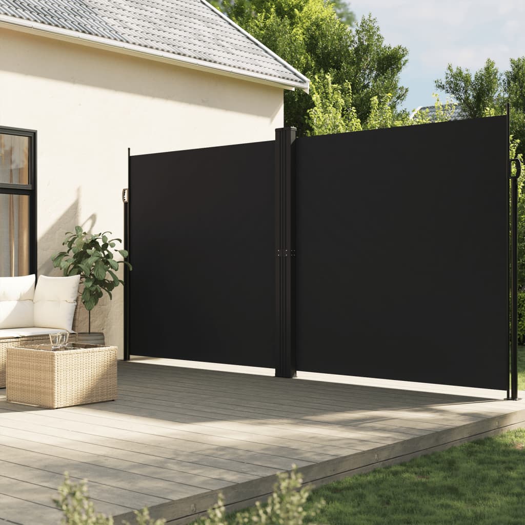 vidaXL Windscherm uittrekbaar 100x600 cm zwart