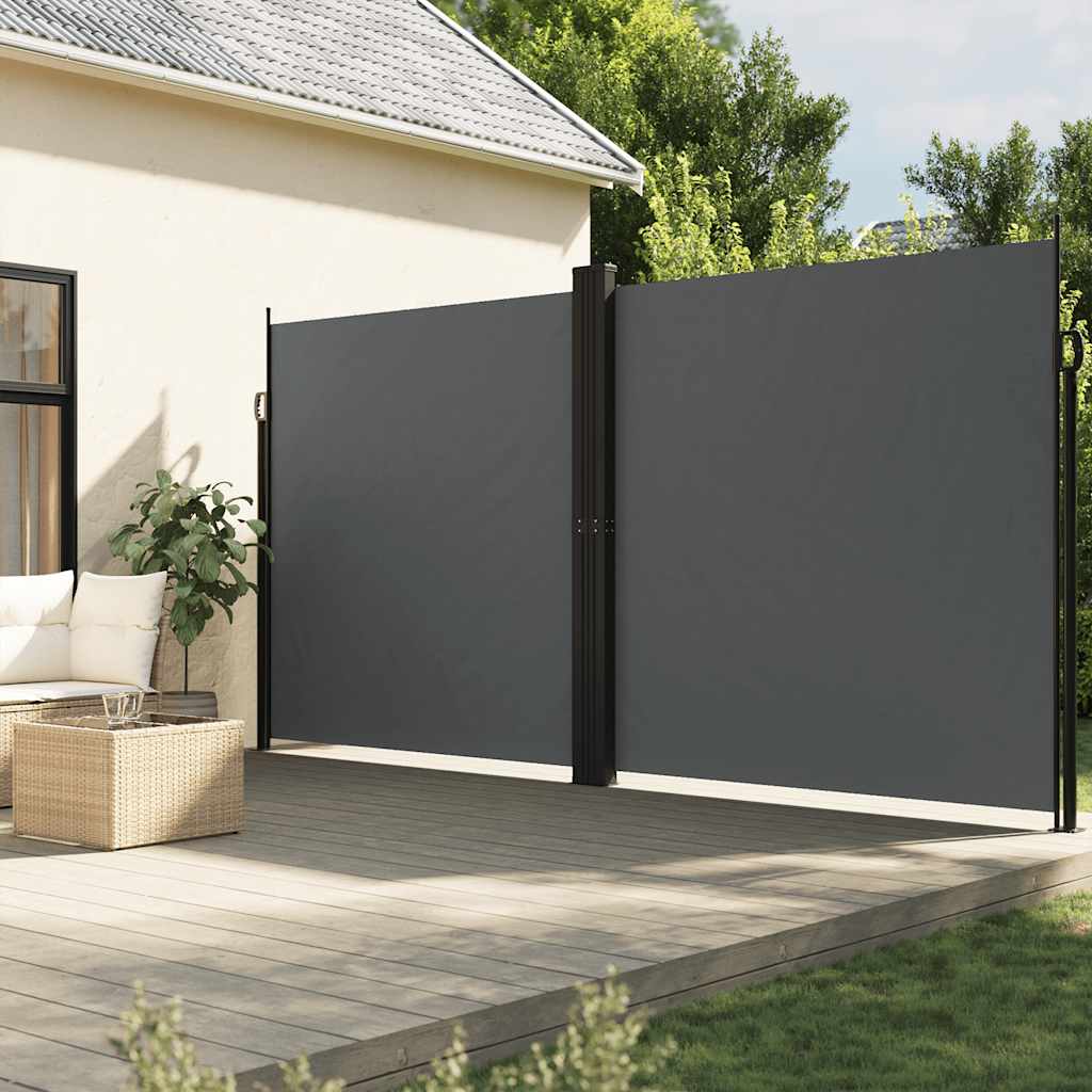 vidaXL Windscherm uittrekbaar 100x600 cm zwart