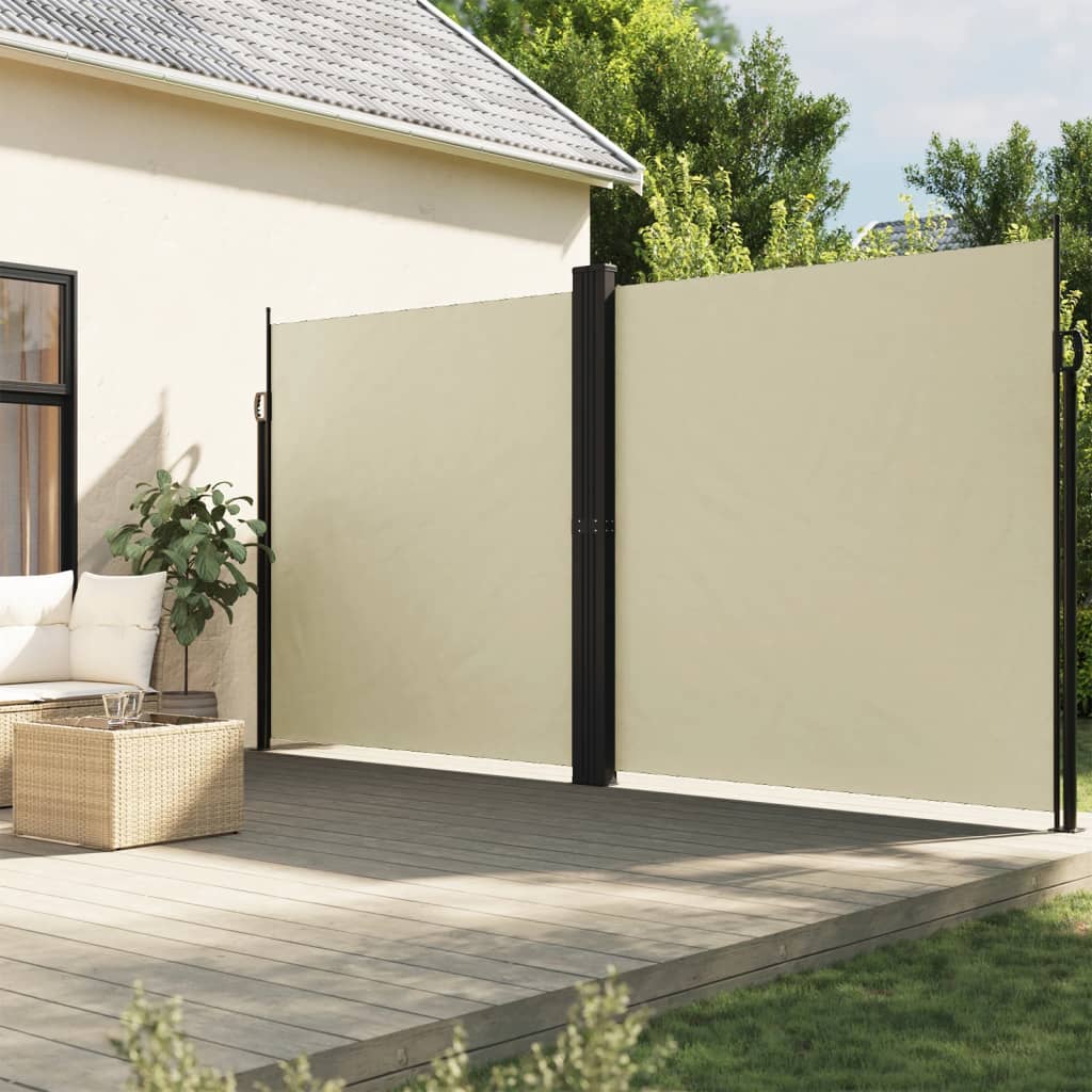 vidaXL Windscherm uittrekbaar 100x600 cm zwart