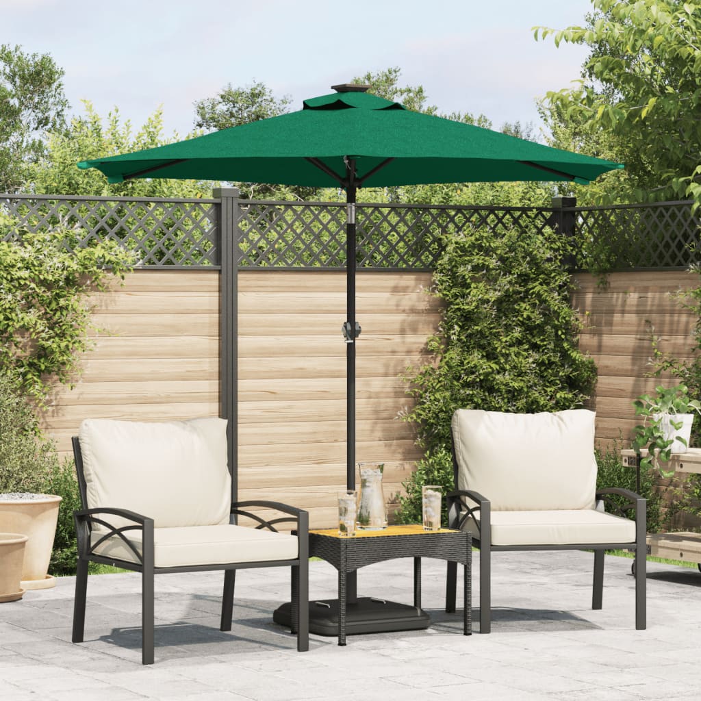 vidaXL Parasol met stalen paal 225x225x212 cm wit