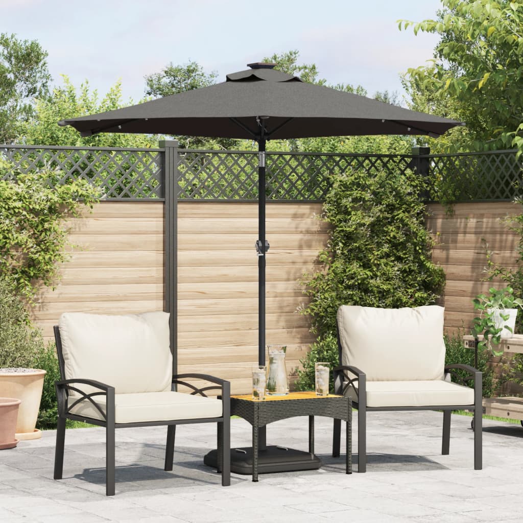 vidaXL Parasol met stalen paal 225x225x212 cm wit