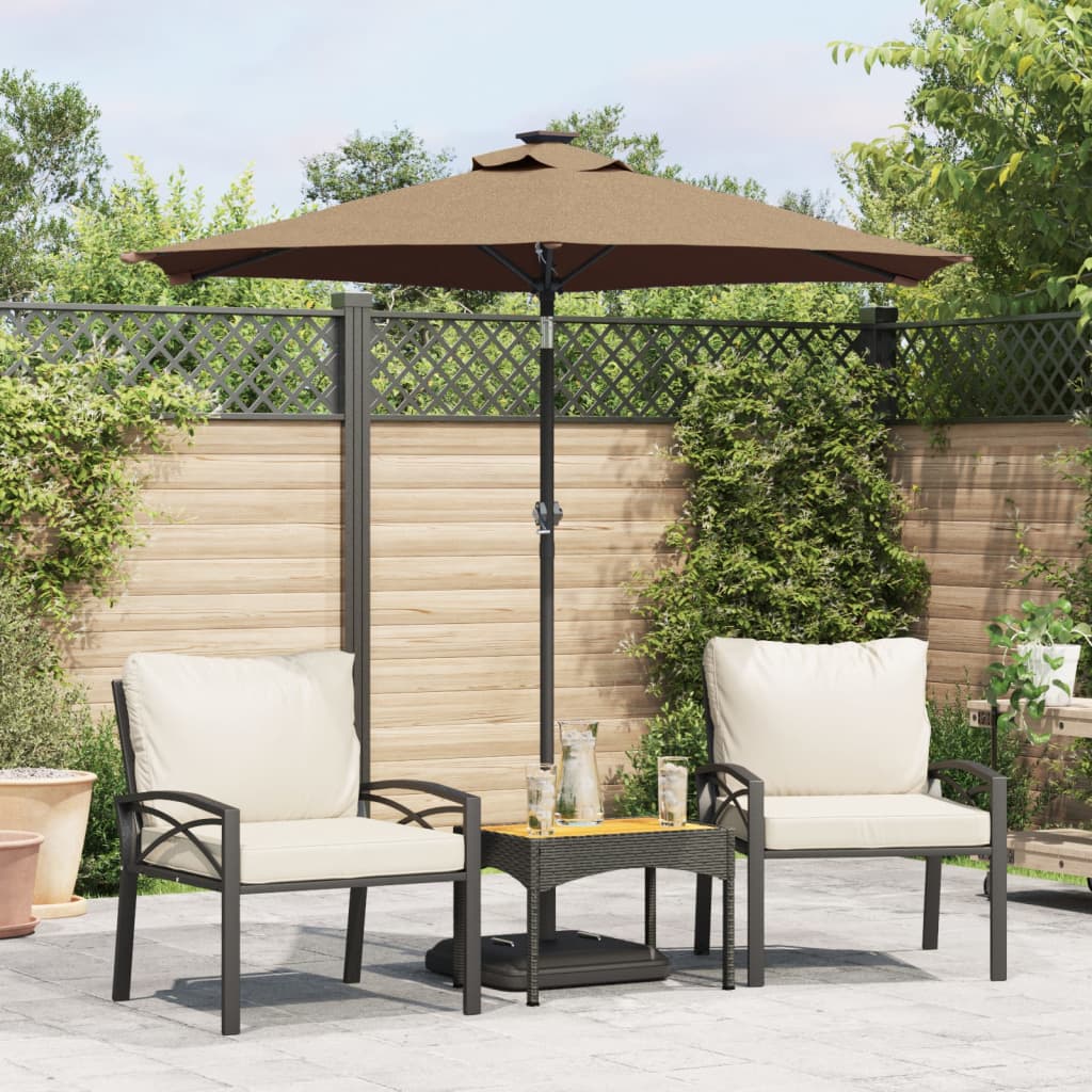 vidaXL Parasol met stalen paal 225x225x212 cm wit