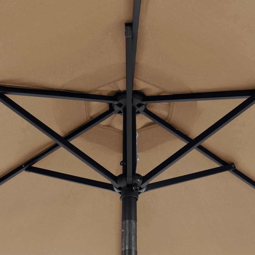 vidaXL Parasol met stalen paal 225x225x212 cm wit