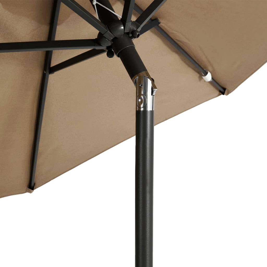 vidaXL Parasol met stalen paal 225x225x212 cm wit