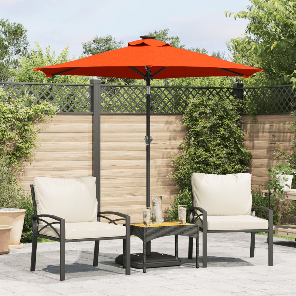 vidaXL Parasol met stalen paal 225x225x212 cm wit