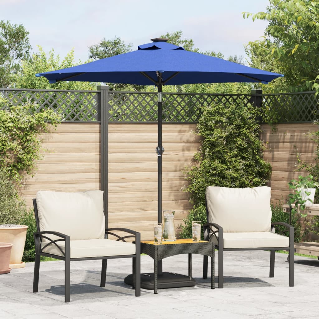 vidaXL Parasol met stalen paal 225x225x212 cm wit