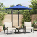 vidaXL Parasol met stalen paal 225x225x212 cm wit