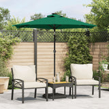 vidaXL Parasol met LED's en stalen paal 225x225x212 cm wit