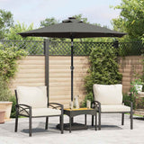vidaXL Parasol met LED's en stalen paal 225x225x212 cm wit