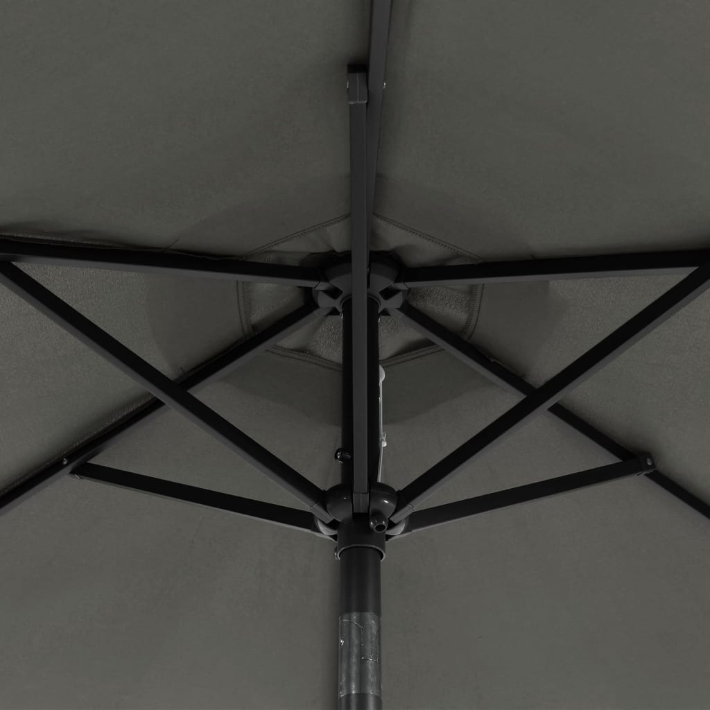 vidaXL Parasol met LED's en stalen paal 225x225x212 cm wit