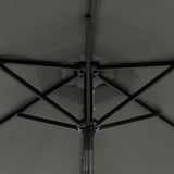 vidaXL Parasol met LED's en stalen paal 225x225x212 cm wit