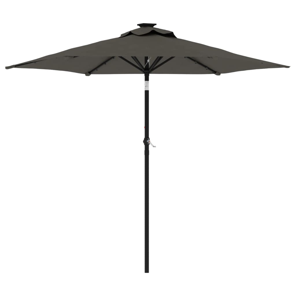 vidaXL Parasol met LED's en stalen paal 225x225x212 cm wit