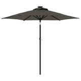 vidaXL Parasol met LED's en stalen paal 225x225x212 cm wit