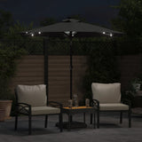 vidaXL Parasol met LED's en stalen paal 225x225x212 cm wit