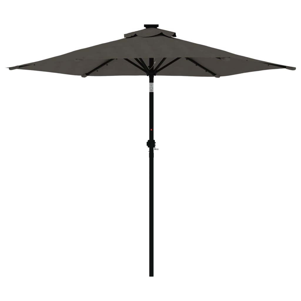 vidaXL Parasol met LED's en stalen paal 225x225x212 cm wit