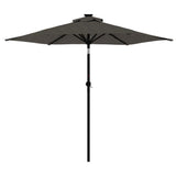 vidaXL Parasol met LED's en stalen paal 225x225x212 cm wit