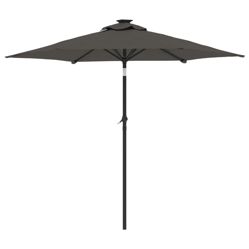 vidaXL Parasol met LED's en stalen paal 225x225x212 cm wit