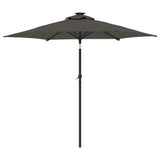 vidaXL Parasol met LED's en stalen paal 225x225x212 cm wit