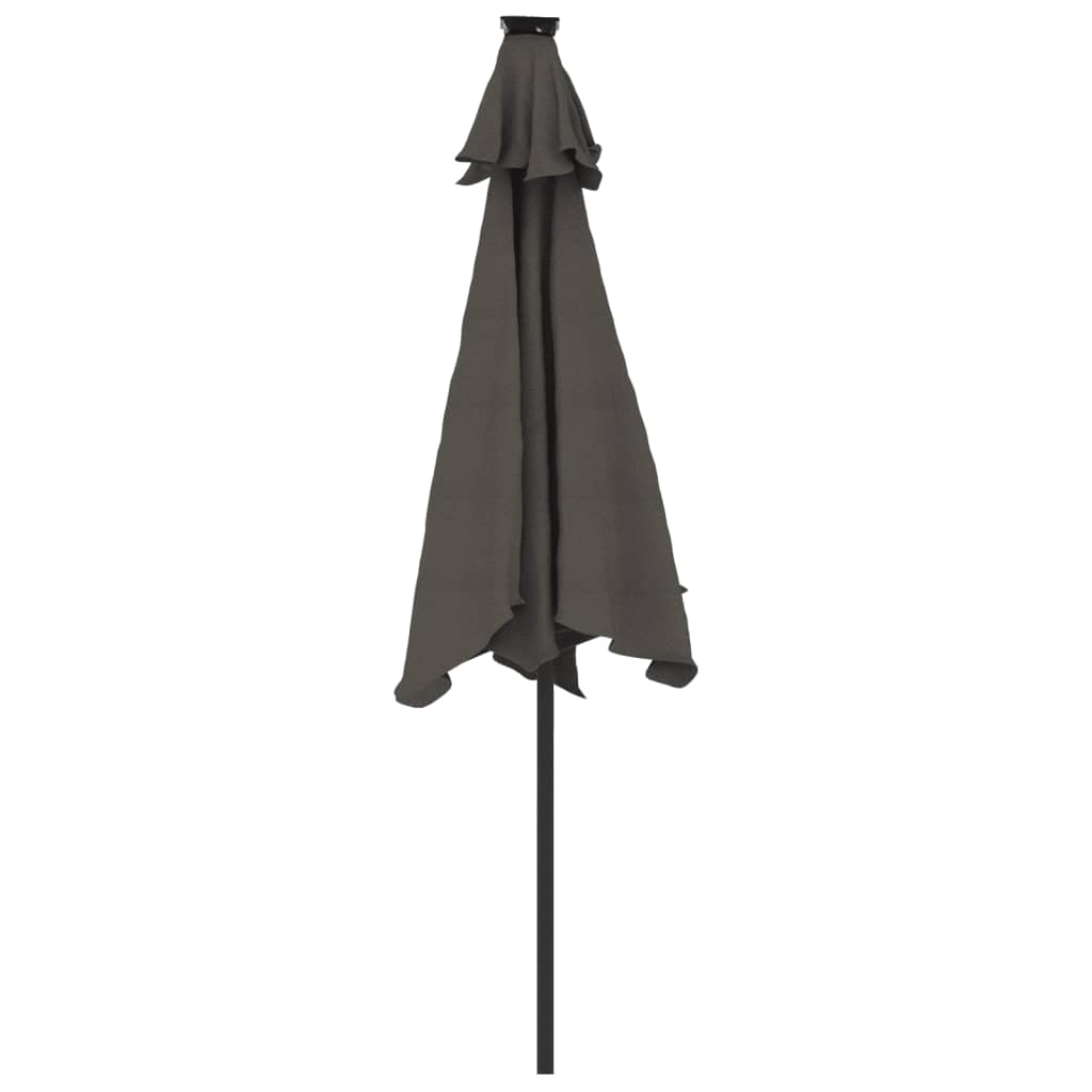 vidaXL Parasol met LED's en stalen paal 225x225x212 cm wit