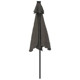 vidaXL Parasol met LED's en stalen paal 225x225x212 cm wit