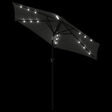 vidaXL Parasol met LED's en stalen paal 225x225x212 cm wit